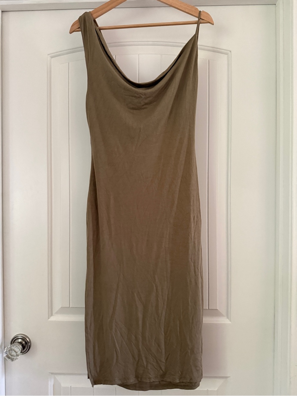 Lulu's Khaki Brown Draped Dress